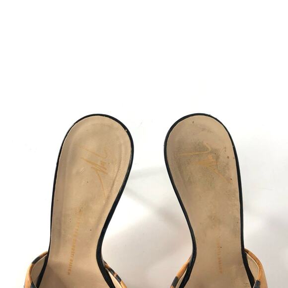 Giuseppe Zanotti Retro Vintage Animal Print Slip On Heeled Mules Sandals 36 - Picture 4 of 11